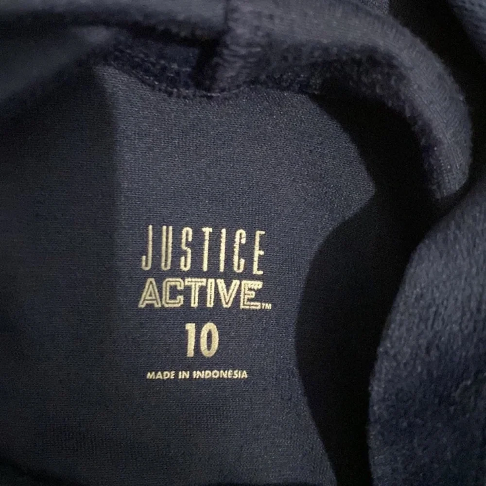 Justice Velour Glitter Stripe Soccer Sports Sweatshirt Blue - Picture 5 of 6